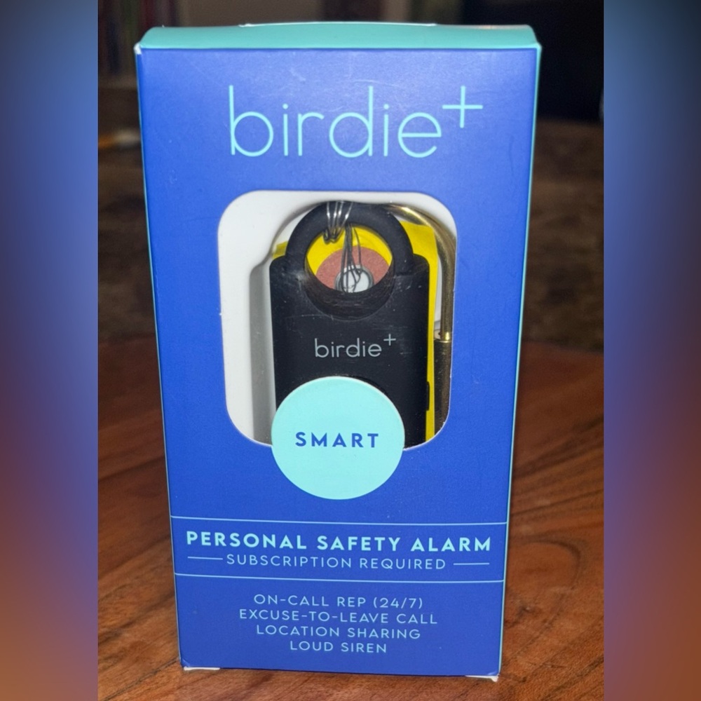 📣 Birdie 📣 WITH Smart Personal Safety Alarm with Brass Keychain …NEW IN BOX….